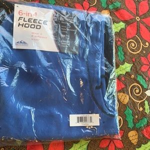 6-in-1 fleece hood-blue-NWT